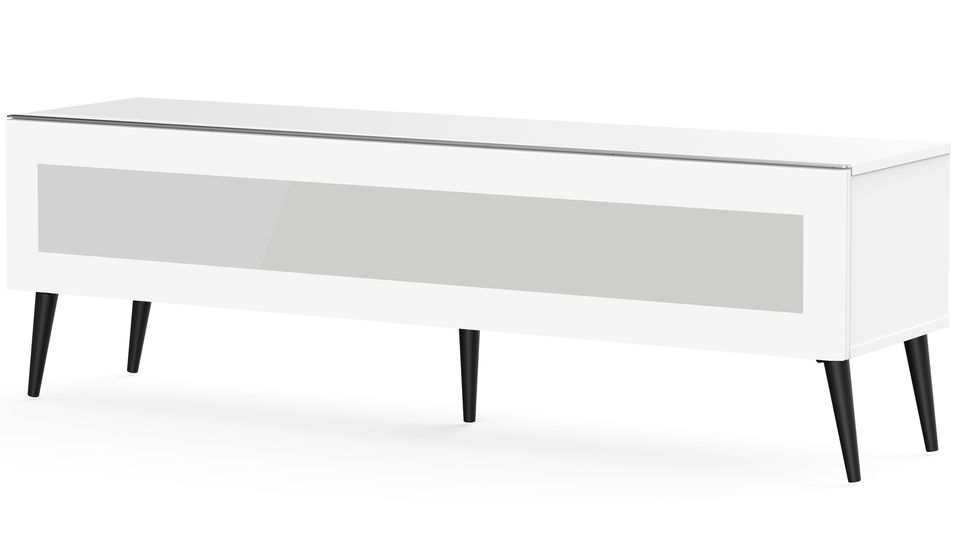 Meuble TV verre infrarouge et mélaminé blanc Goteborg 160 cm - Photo n°1