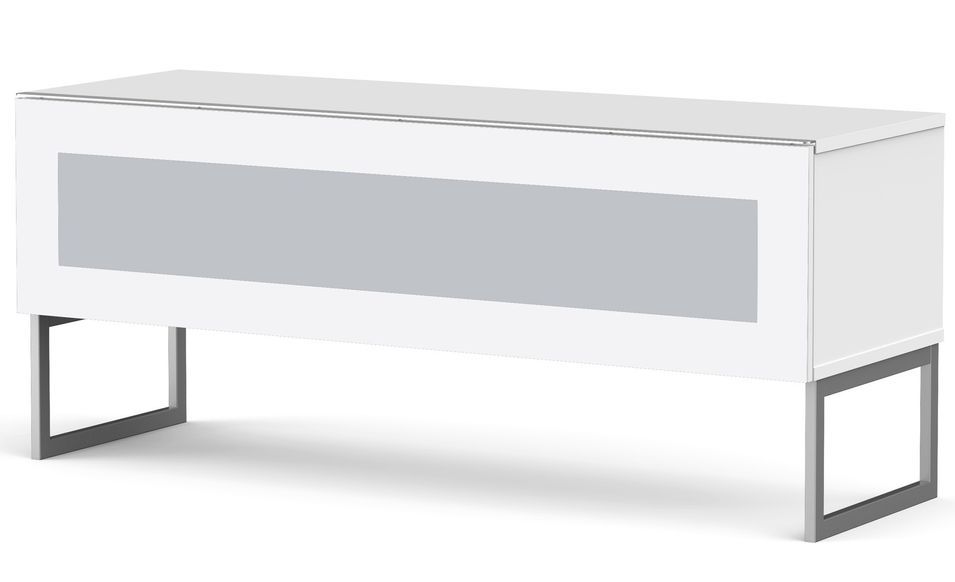 Meuble TV verre infrarouge et mélaminé blanc Napoli 120 cm - Photo n°1