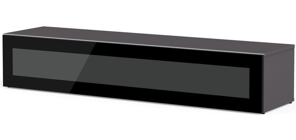 Meuble TV verre infrarouge et mélaminé gris Seattle 160 cm - Photo n°1