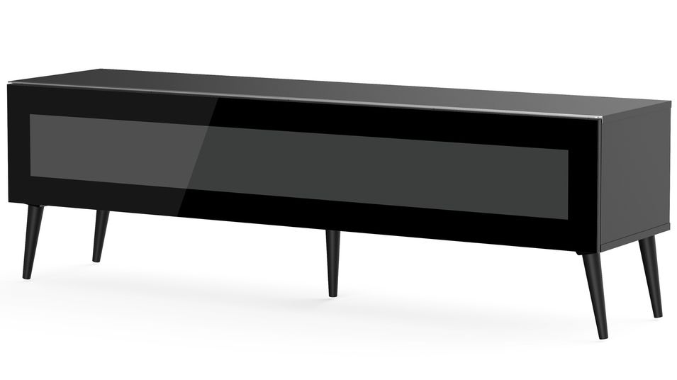 Meuble TV verre infrarouge et mélaminé noir Stockholm 160 cm - Photo n°1