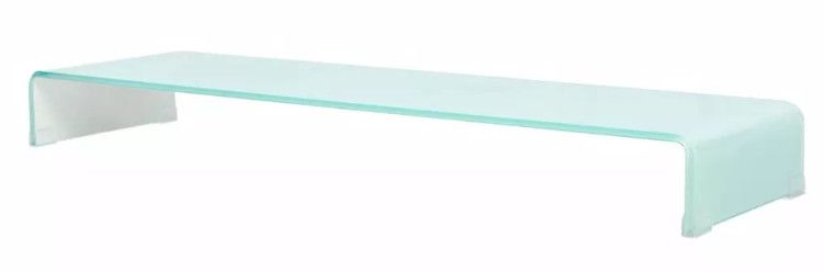 Meuble TV verre trempé blanc Martial - Photo n°1