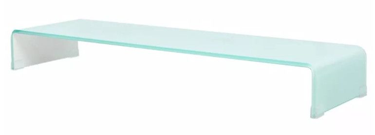 Meuble TV verre trempé blanc Martial L 100 - Photo n°1
