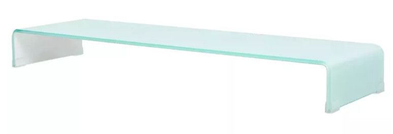 Meuble TV verre trempé blanc Martial L 110 - Photo n°1