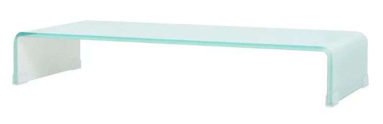 Meuble TV verre trempé blanc Martial L 70 - Photo n°1