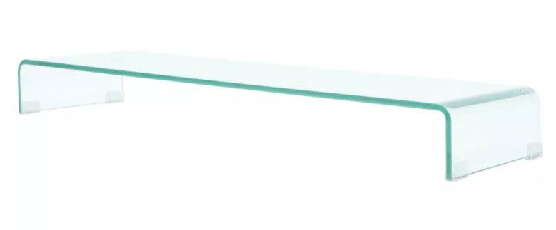 Meuble TV verre trempé transparent Martial L 100 - Photo n°1