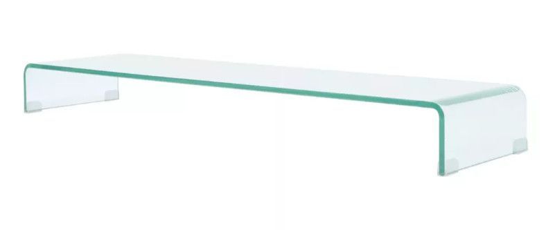 Meuble TV verre trempé transparent Martial L 120 - Photo n°1