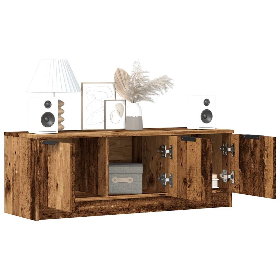 Meuble TV vieux bois 102x35x36,5 cm bois d'ingénierie - Photo n°1