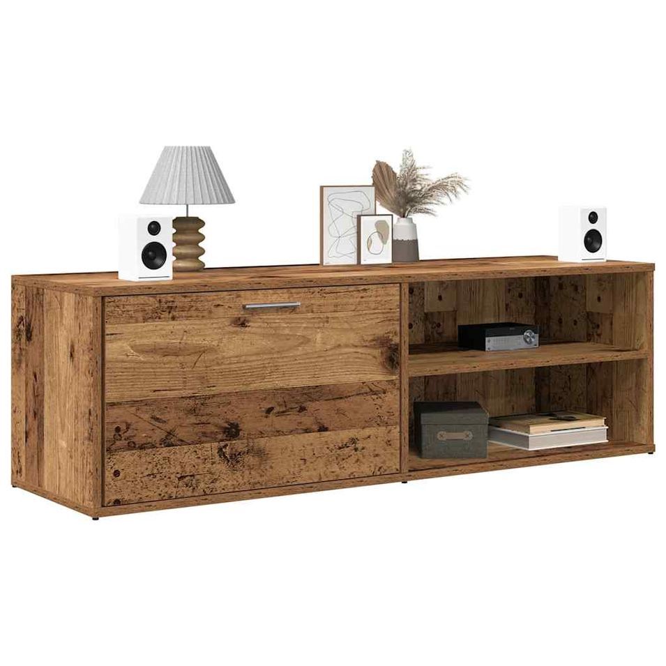 Meuble TV vieux bois 120x34x37 cm bois d'ingénierie - Photo n°1