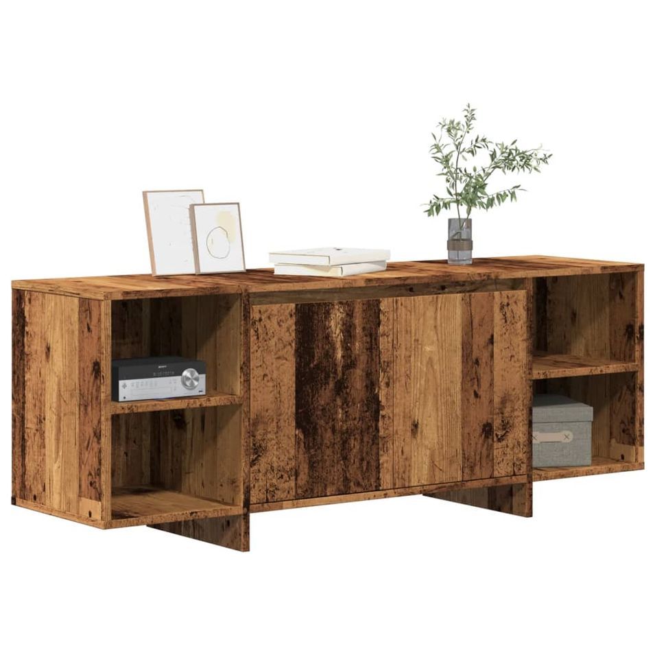 Meuble TV vieux bois 130x35x50 cm bois d'ingénierie - Photo n°1