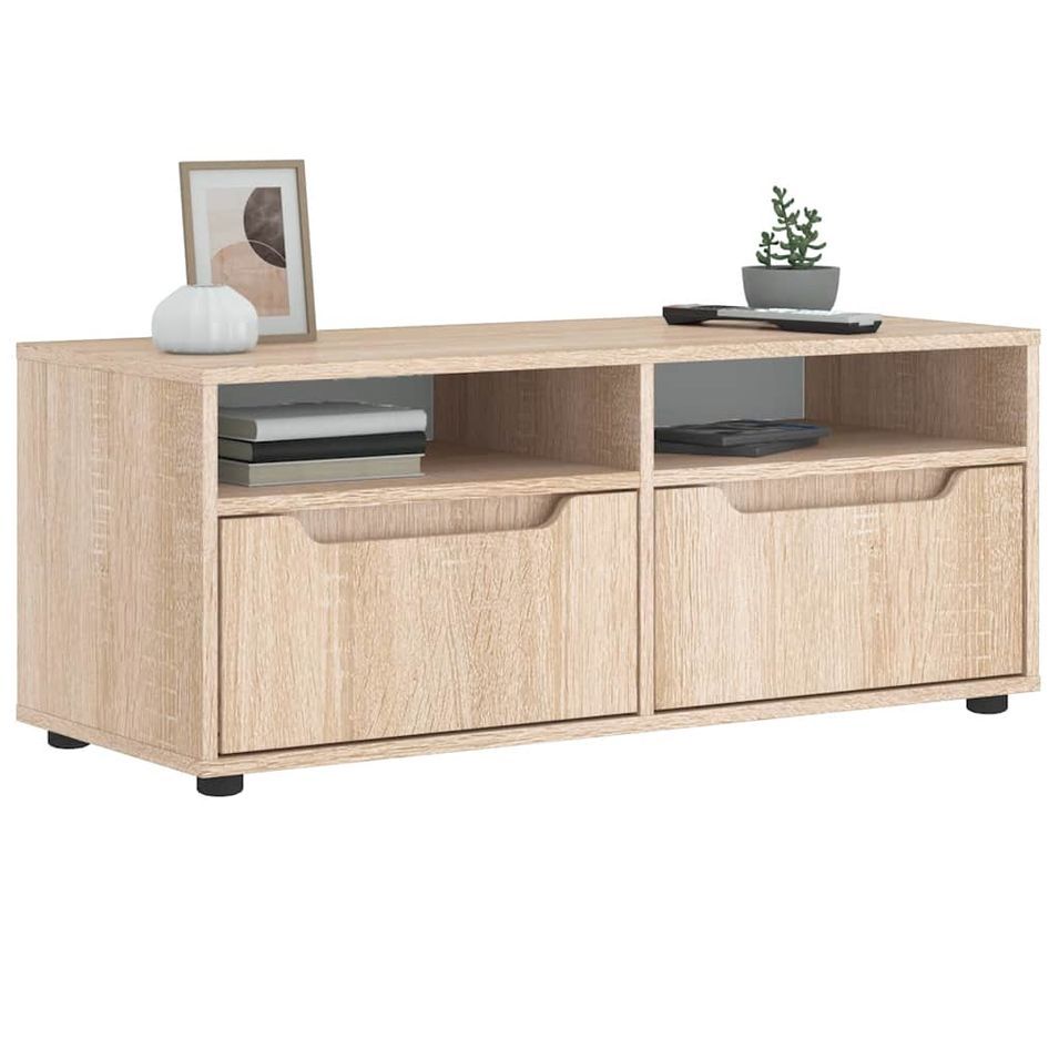 Meuble TV VISNES chêne sonoma 100x40x38 cm bois d'ingénierie - Photo n°1