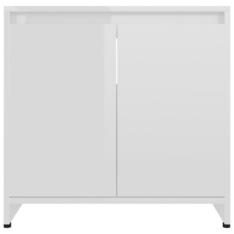 Meuble vasque Blanc brillant 60x33x58 cm - Photo n°1