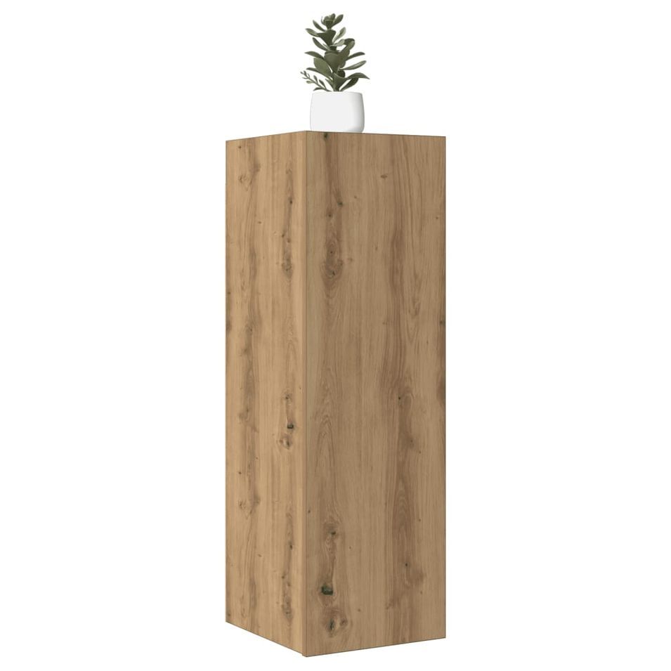 Meubles TV 2 pcs chêne artisanal 30,5x30x90cm bois d'ingénierie - Photo n°1