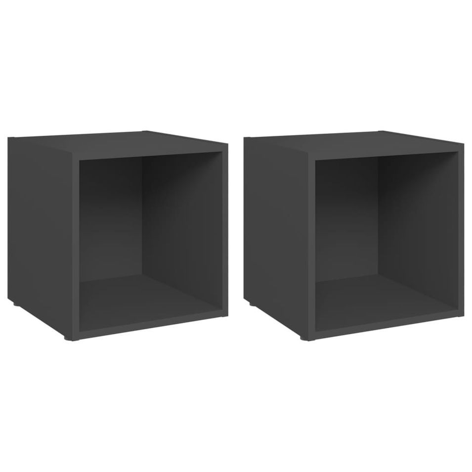 Meubles TV 2 pcs Gris 37x35x37 cm - Photo n°1