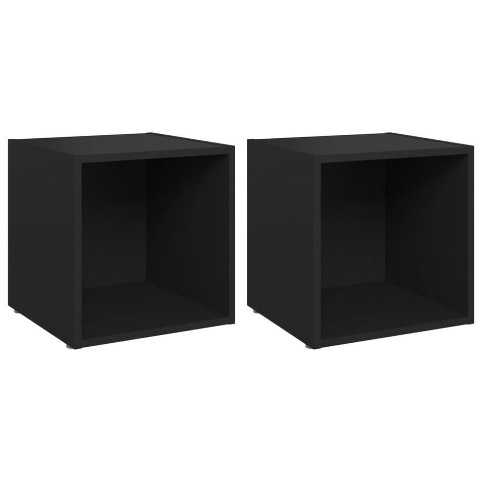 Meubles TV 2 pcs Noir 37x35x37 cm - Photo n°1