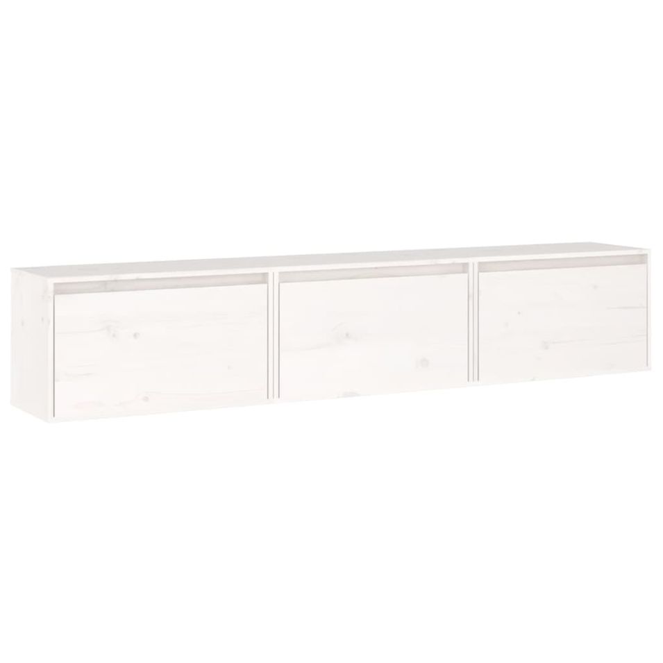 Meubles TV 3 pcs Blanc Bois massif de pin 2 - Photo n°1