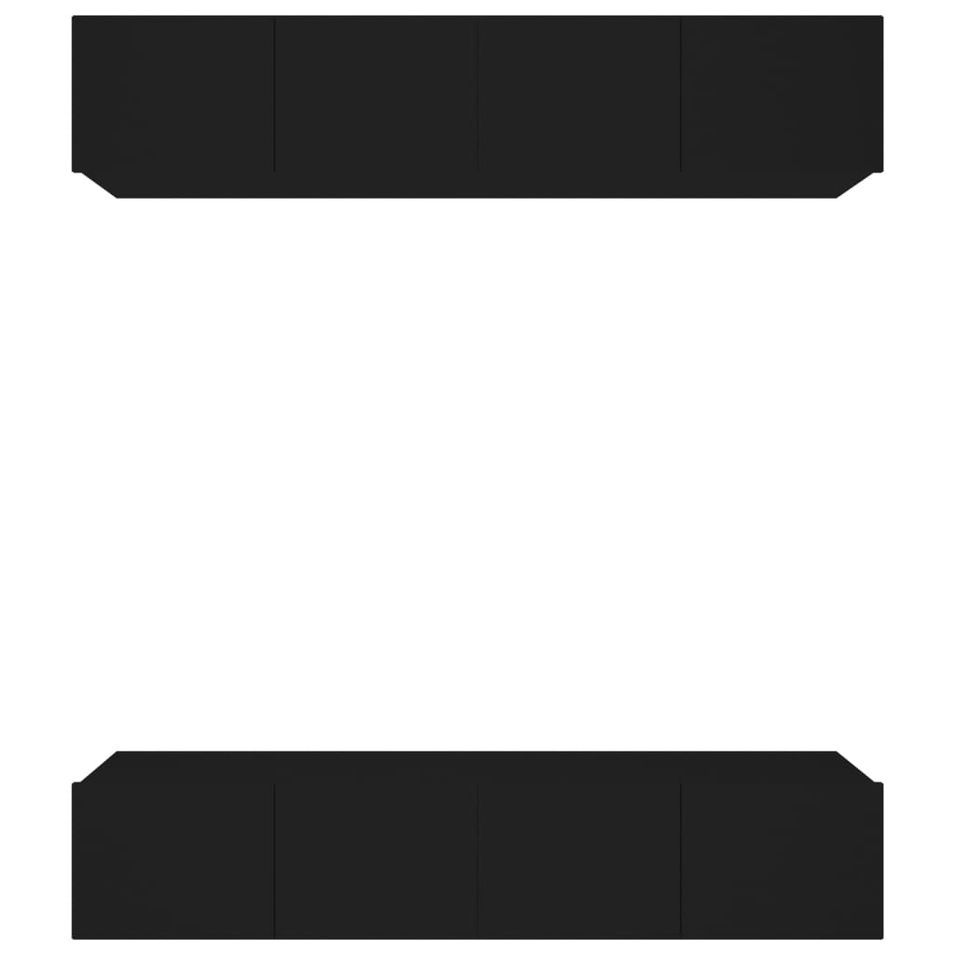 Meubles TV 4 pcs Noir 80x30x30 cm Bois d'ingénierie - Photo n°1
