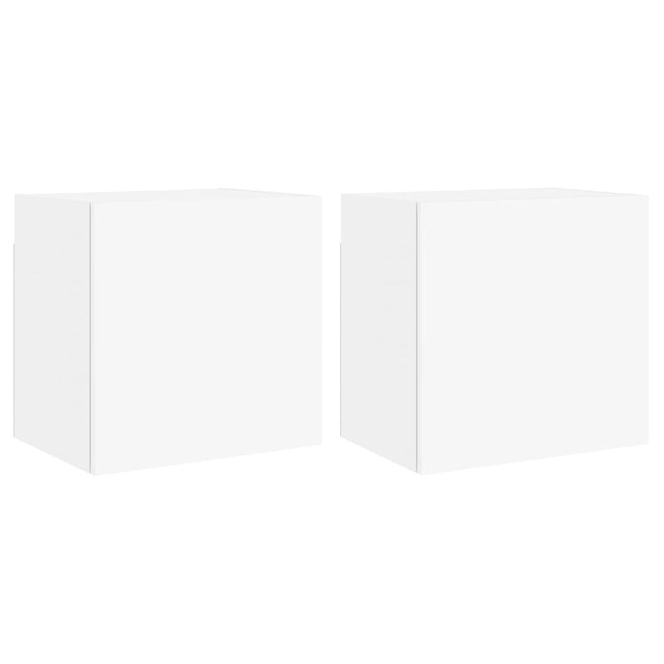 Meubles TV muraux 2 pcs blanc 40,5x30x40 cm bois d'ingénierie - Photo n°1