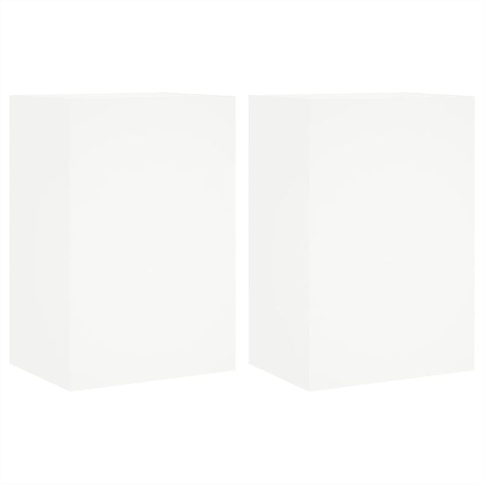 Meubles TV muraux 2 pcs blanc 40,5x30x60 cm bois d'ingénierie - Photo n°1