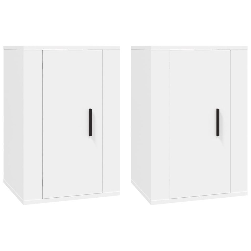 Meubles TV muraux 2 pcs Blanc 40x34,5x60 cm - Photo n°1