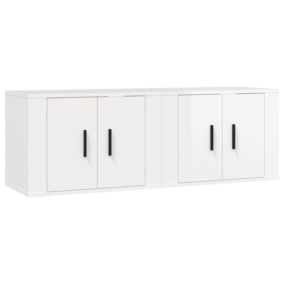 Meubles TV muraux 2 pcs blanc brillant 57x34,5x40 cm - Photo n°1
