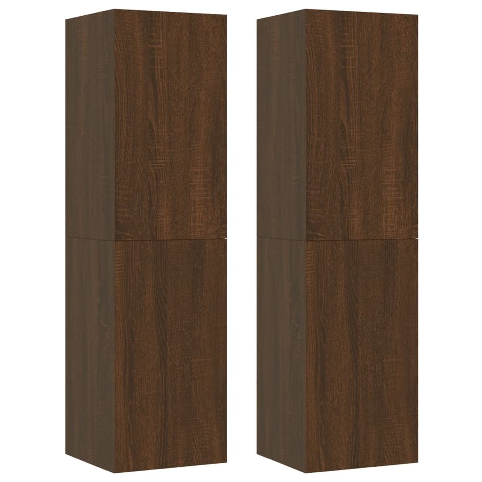 Meubles TV muraux 2 pcs Chêne marron 30,5x30x110 cm - Photo n°1