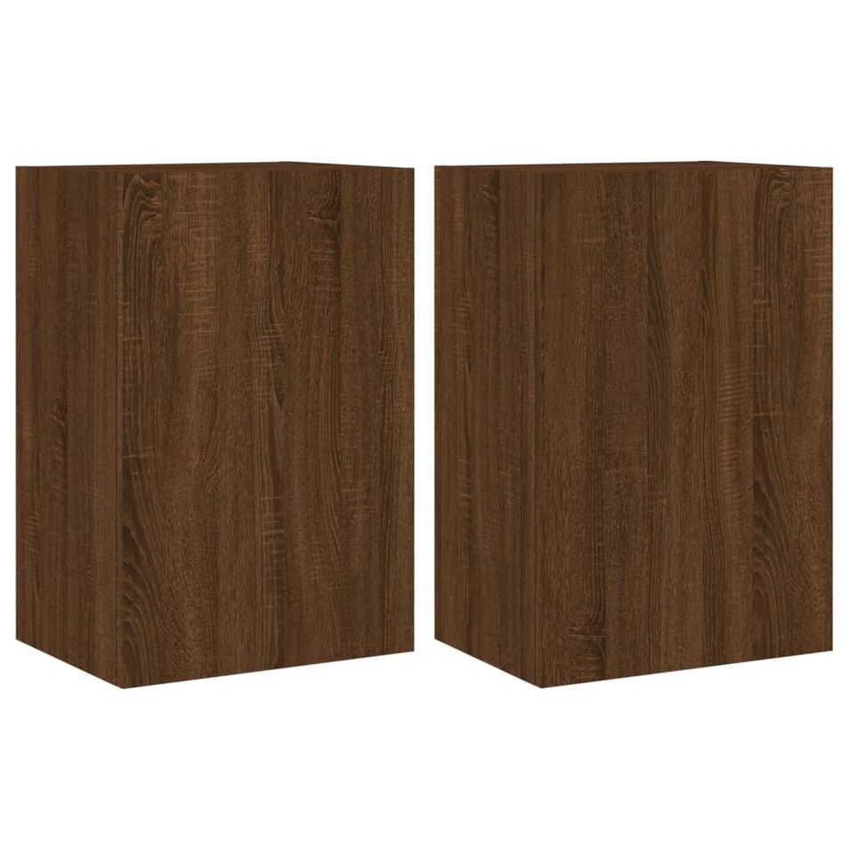 Meubles TV muraux 2 pcs chêne marron 40,5x30x60 cm - Photo n°1