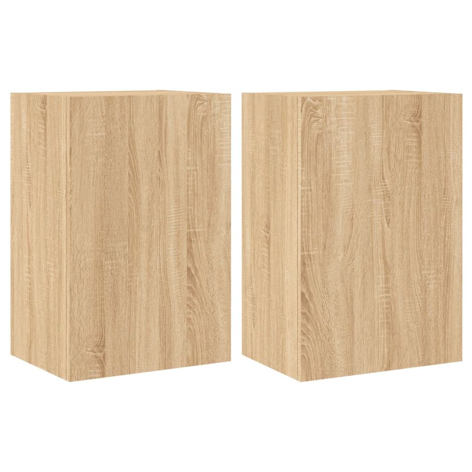 Meubles TV muraux 2 pcs chêne sonoma 40,5x30x60 cm - Photo n°1