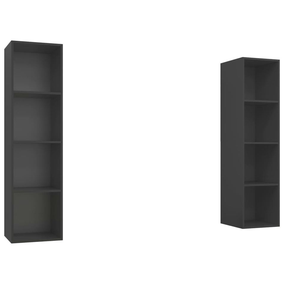 Meubles TV muraux 2 pcs Gris 3 - Photo n°1
