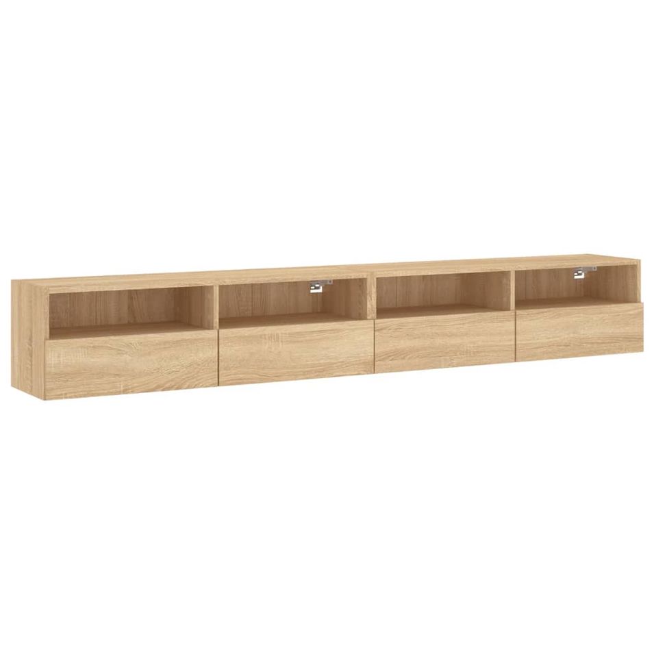 Meubles TV muraux 2pcs chêne sonoma 100x30x30cm bois ingénierie - Photo n°1