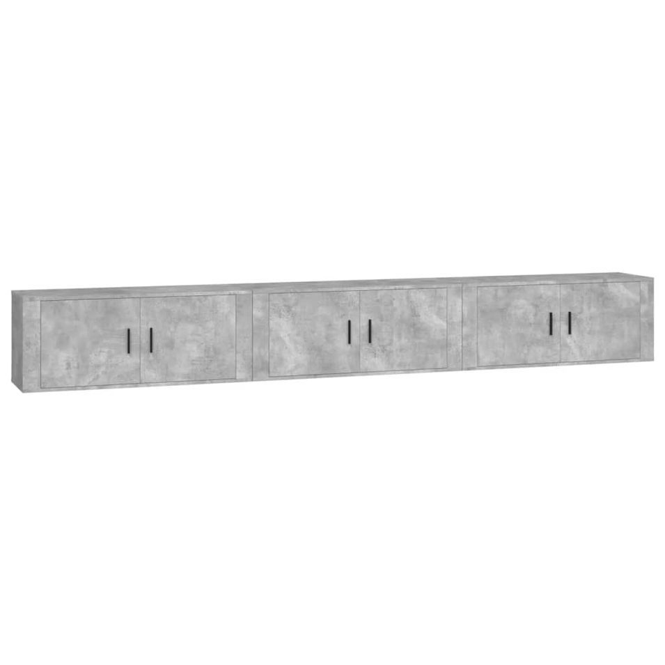 Meubles TV muraux 3 pcs gris béton 100x34,5x40 cm - Photo n°1