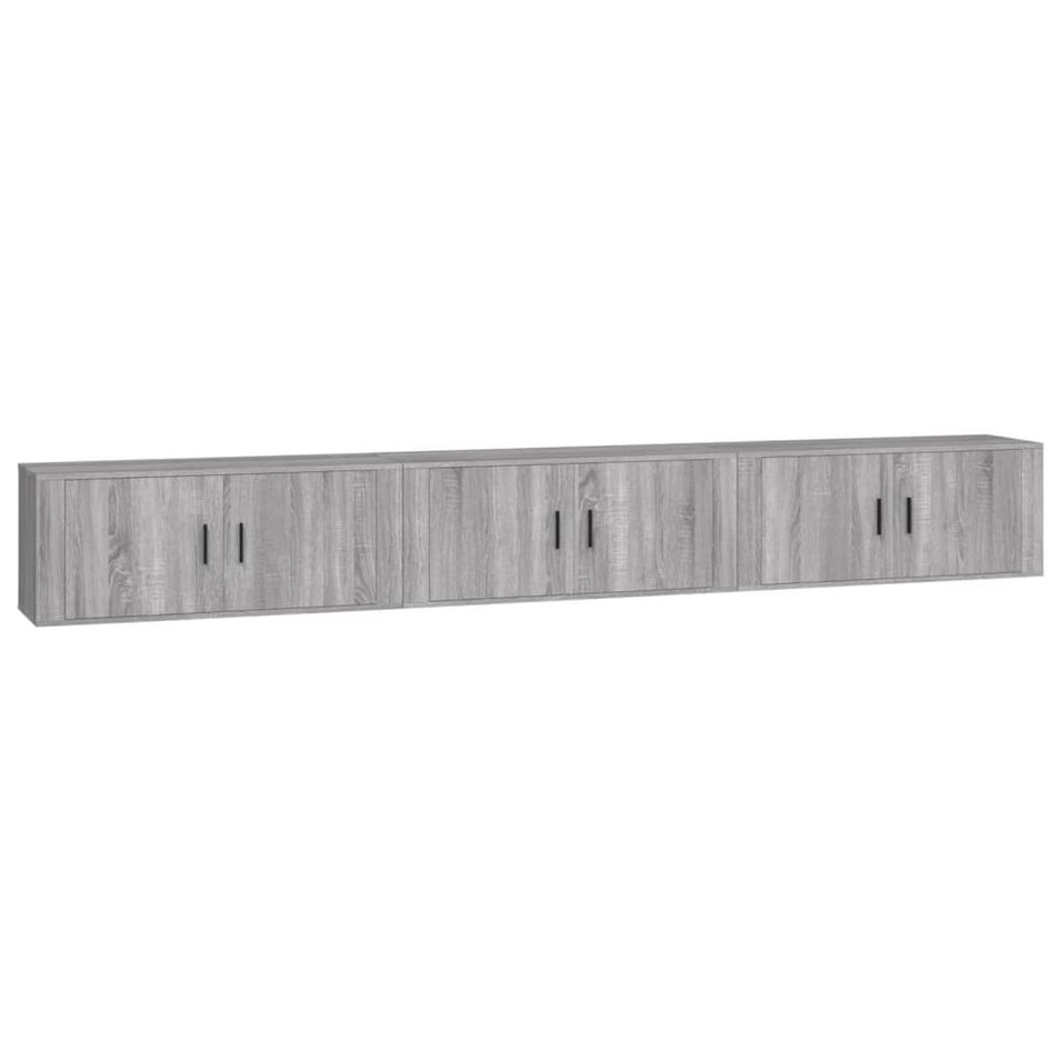 Meubles TV muraux 3 pcs sonoma gris 100x34,5x40 cm - Photo n°1