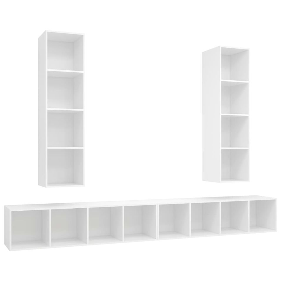 Meubles TV muraux 4 pcs Blanc - Photo n°1