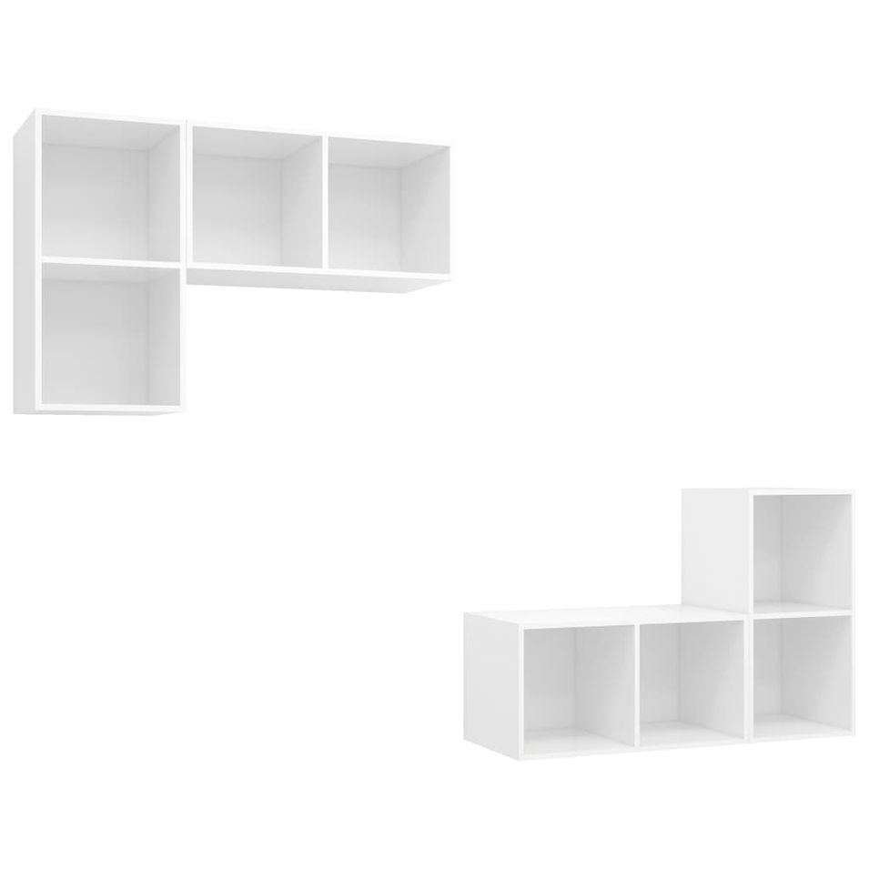 Meubles TV muraux 4 pcs Blanc 2 - Photo n°1