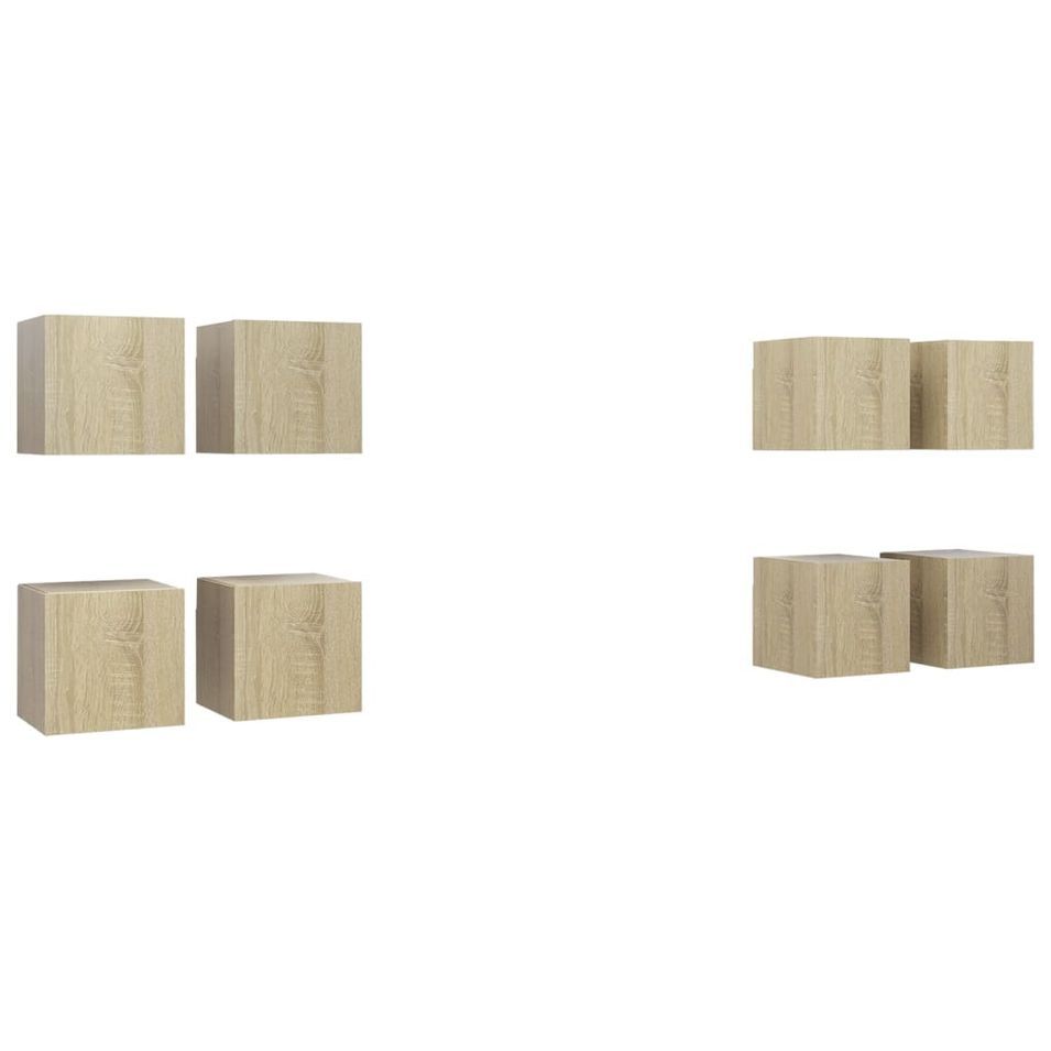 Meubles TV muraux 8 pcs Chêne sonoma 30,5x30x30 cm - Photo n°1