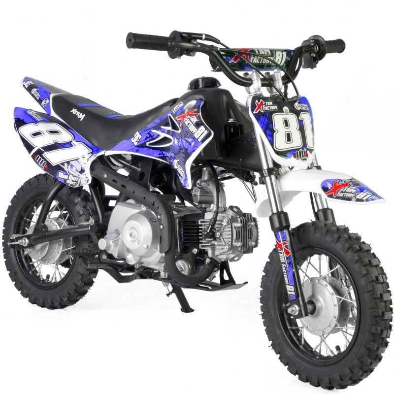 Mini Dirt 90cc Xtrem 4 temps 10/10 Kick starter automatique bleu - Photo n°1
