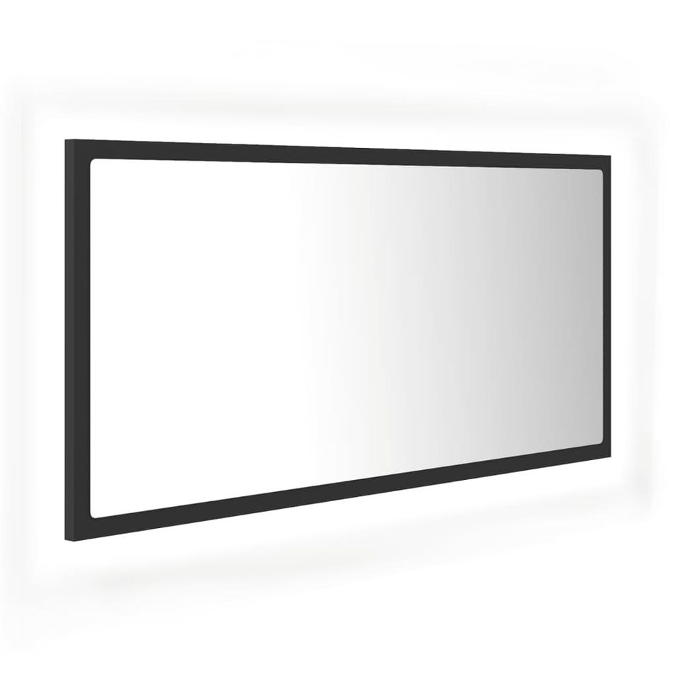 Miroir à LED de salle de bain Gris 90x8,5x37 cm - Photo n°1
