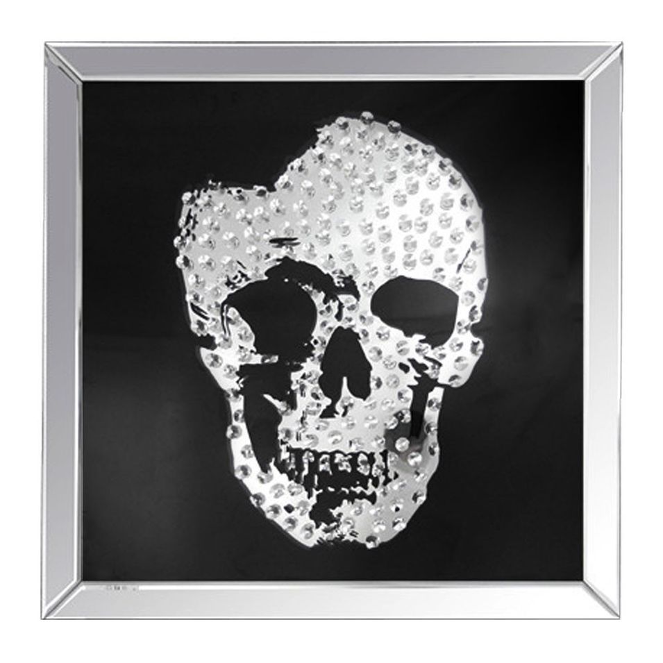 Miroir à strass tête de mort - Photo n°1