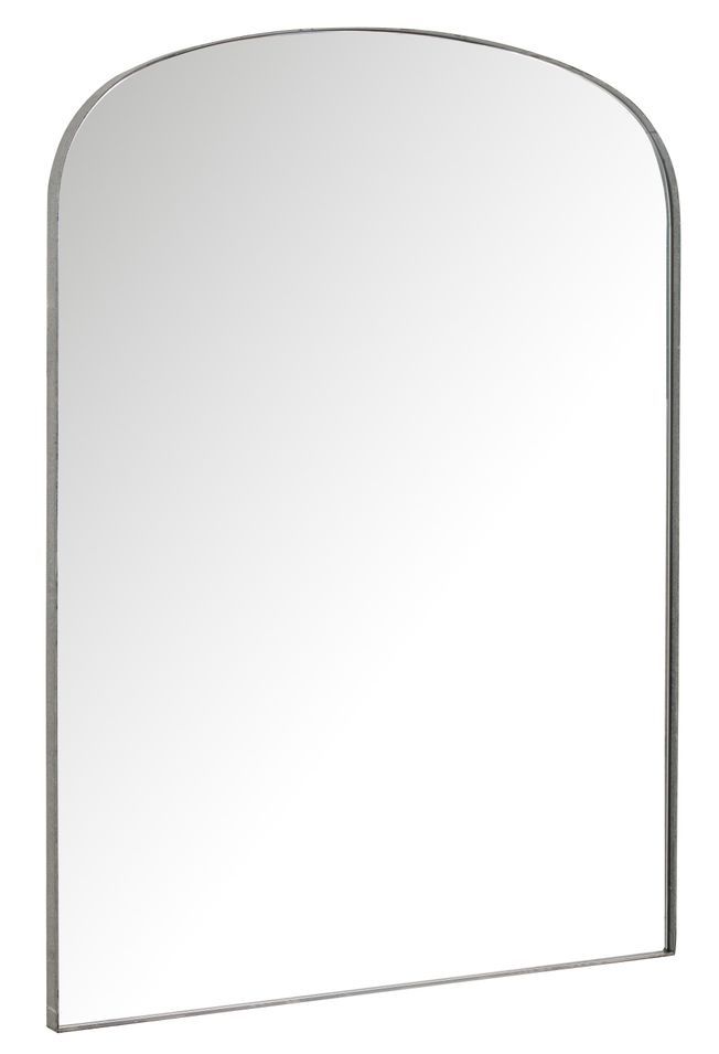 Miroir arrondi métal gris Karmi L 90 cm - Photo n°1