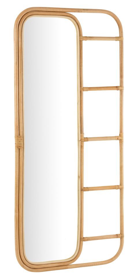 Miroir avec échelle en rotin naturel KAELA - Photo n°1