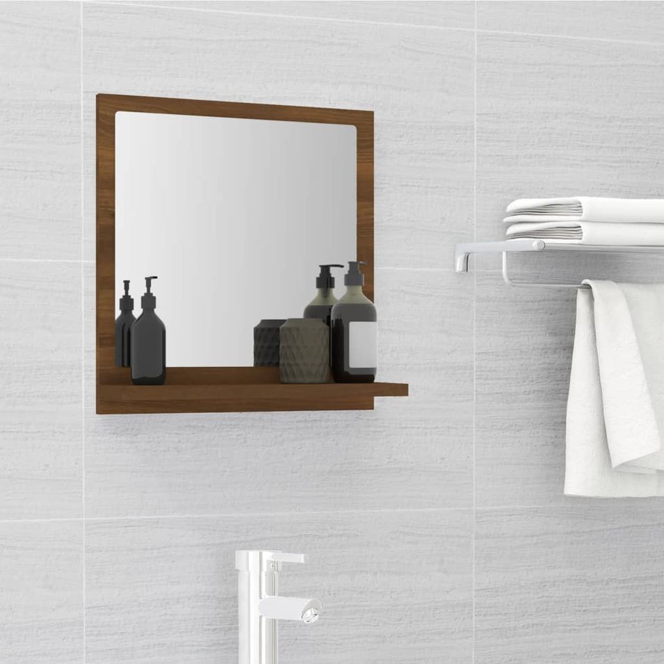 Miroir de bain Chêne marron 40x10,5x37 cm Bois d'ingénierie - Photo n°1