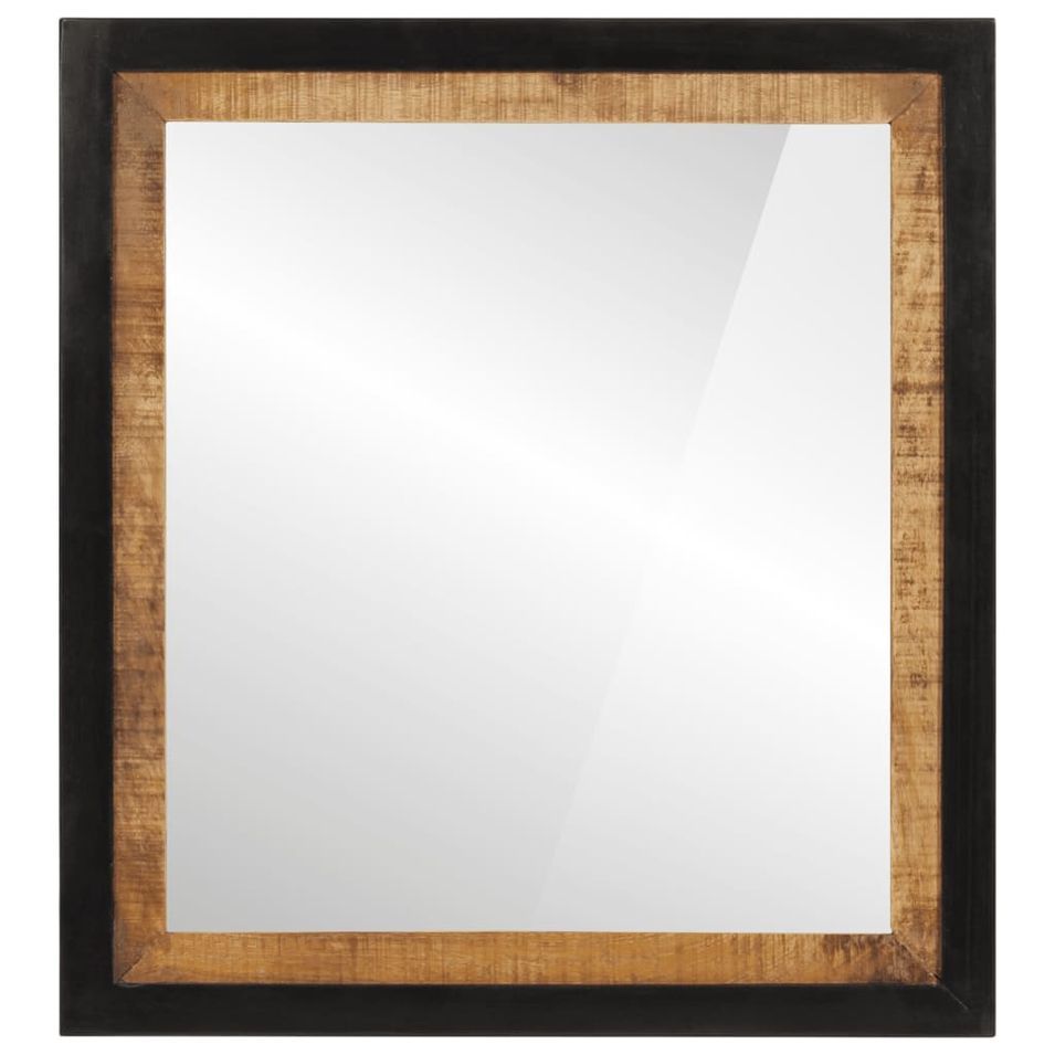 Miroir de salle de bain 55x1x60cm verre et bois massif manguier - Photo n°1