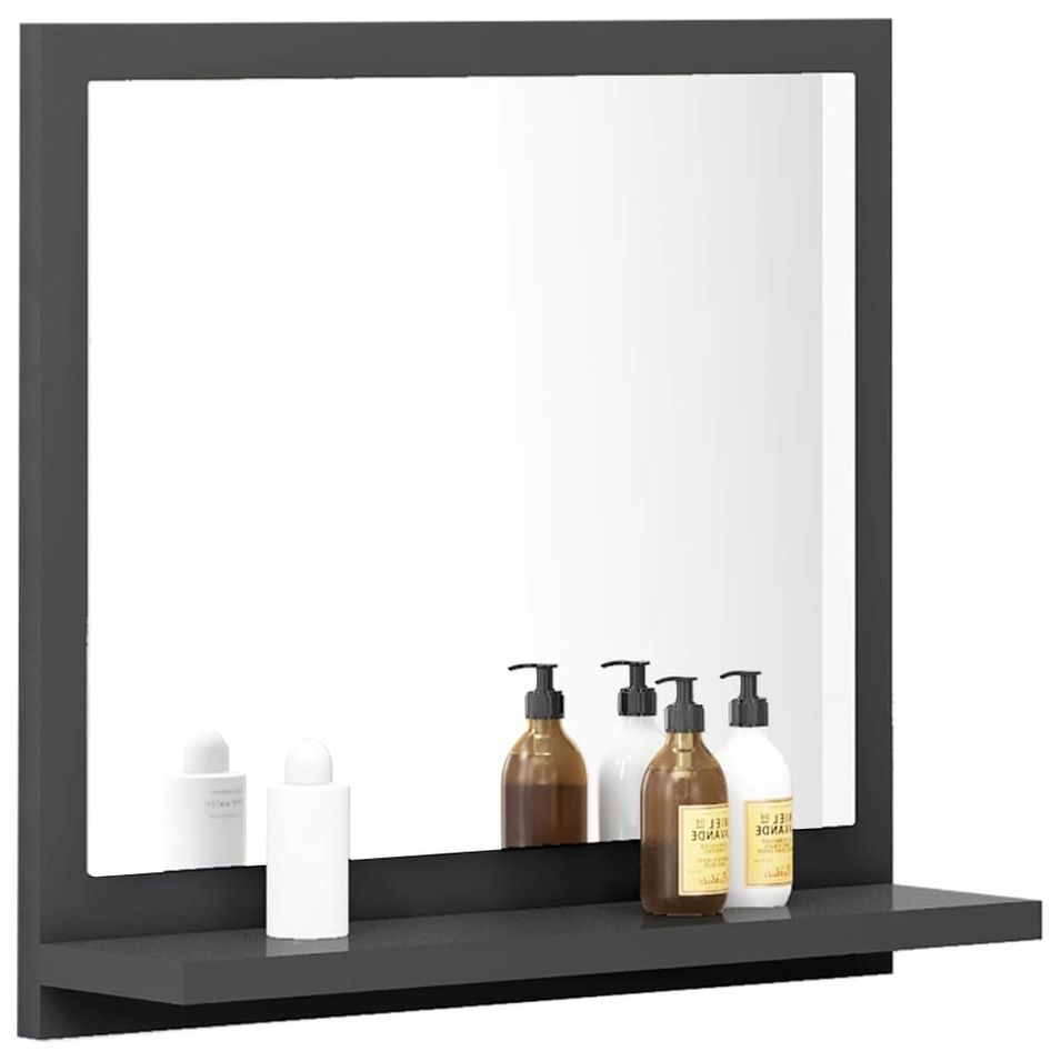 Miroir de salle de bain Gris 40x10,5x37 cm - Photo n°1