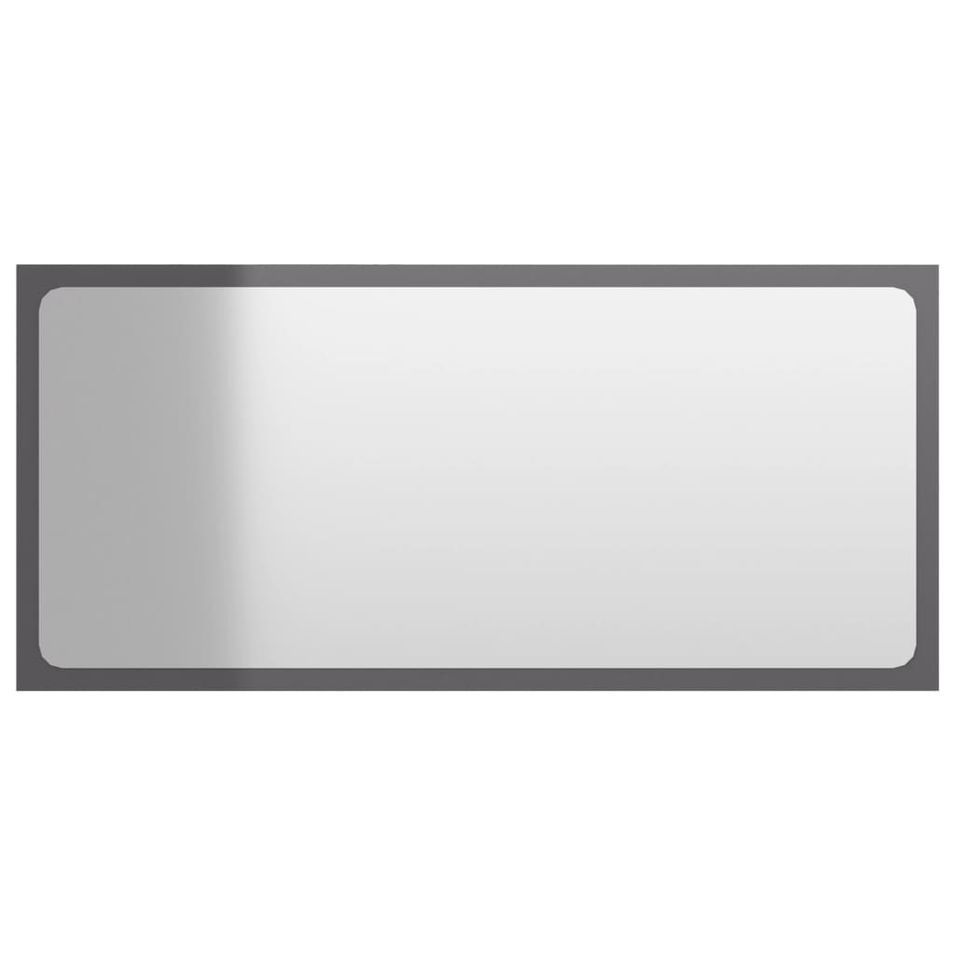 Miroir de salle de bain Gris brillant 80x1,5x37 cm - Photo n°1