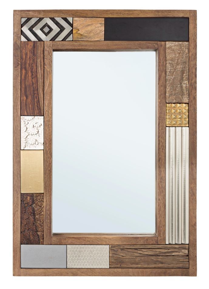 Miroir DOKI 70x100 cm – Multimatières colorées & esprit artisanal - Photo n°1