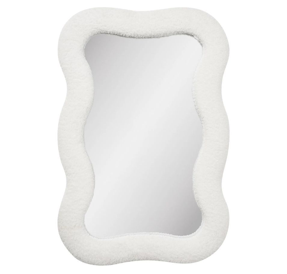 Miroir moderne en peluche BOSARO – L 54 × H 80 cm - Photo n°1