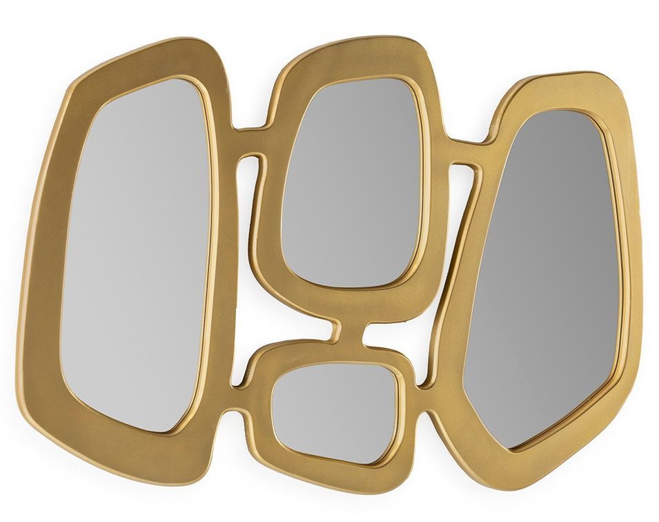 Miroir mural art déco en métal doré KIMAN - L 93 x H 63 cm - Photo n°1