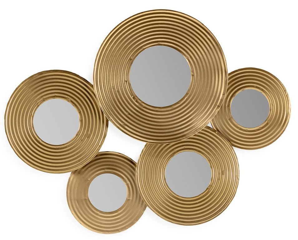 Miroir mural art deco en métal doré KINSKY - L 86 x H 68 cm - Photo n°1