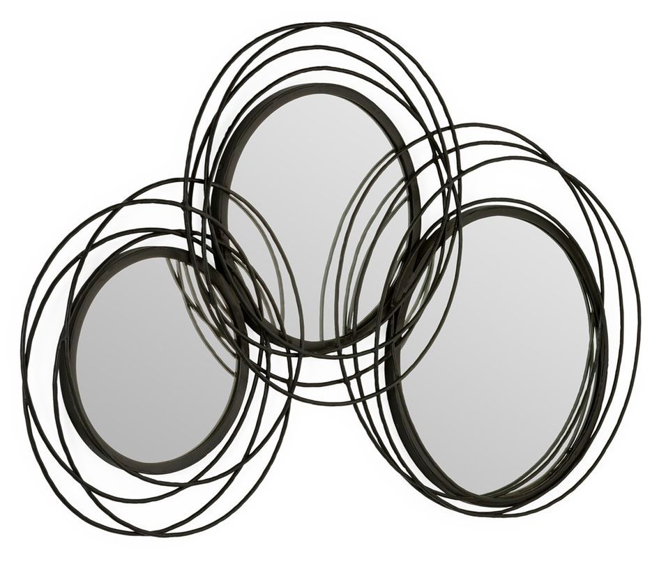 Miroir mural art déco métal noir ARKO - L 117 x H 76 cm - Photo n°1