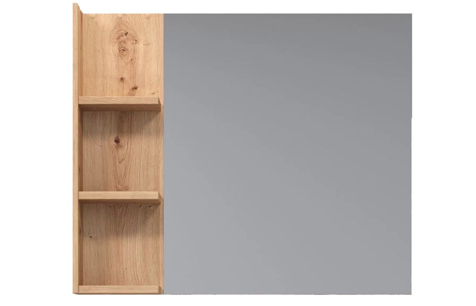 Miroir mural avec étagères mélaminé mélaminé chêne clair Mars - Photo n°1