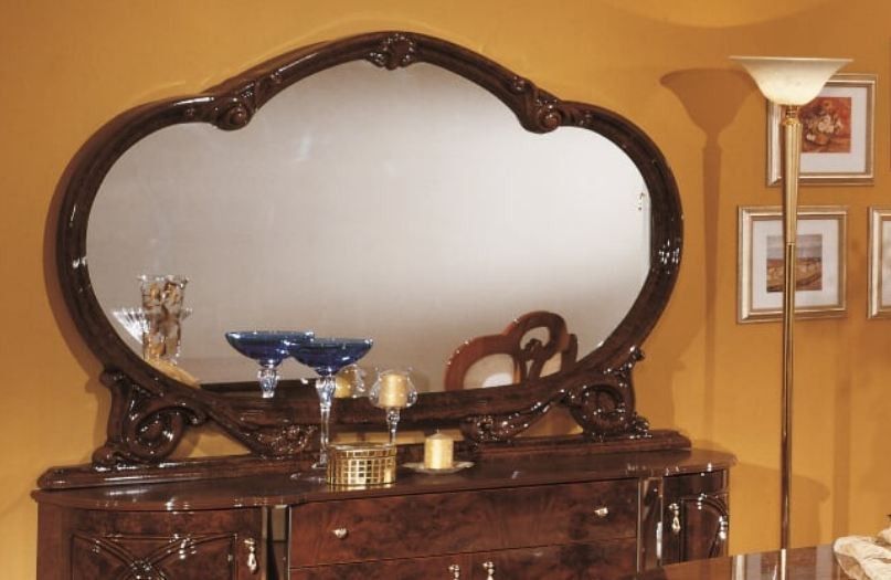 Miroir mural bois brillant acajou Divin - Photo n°1